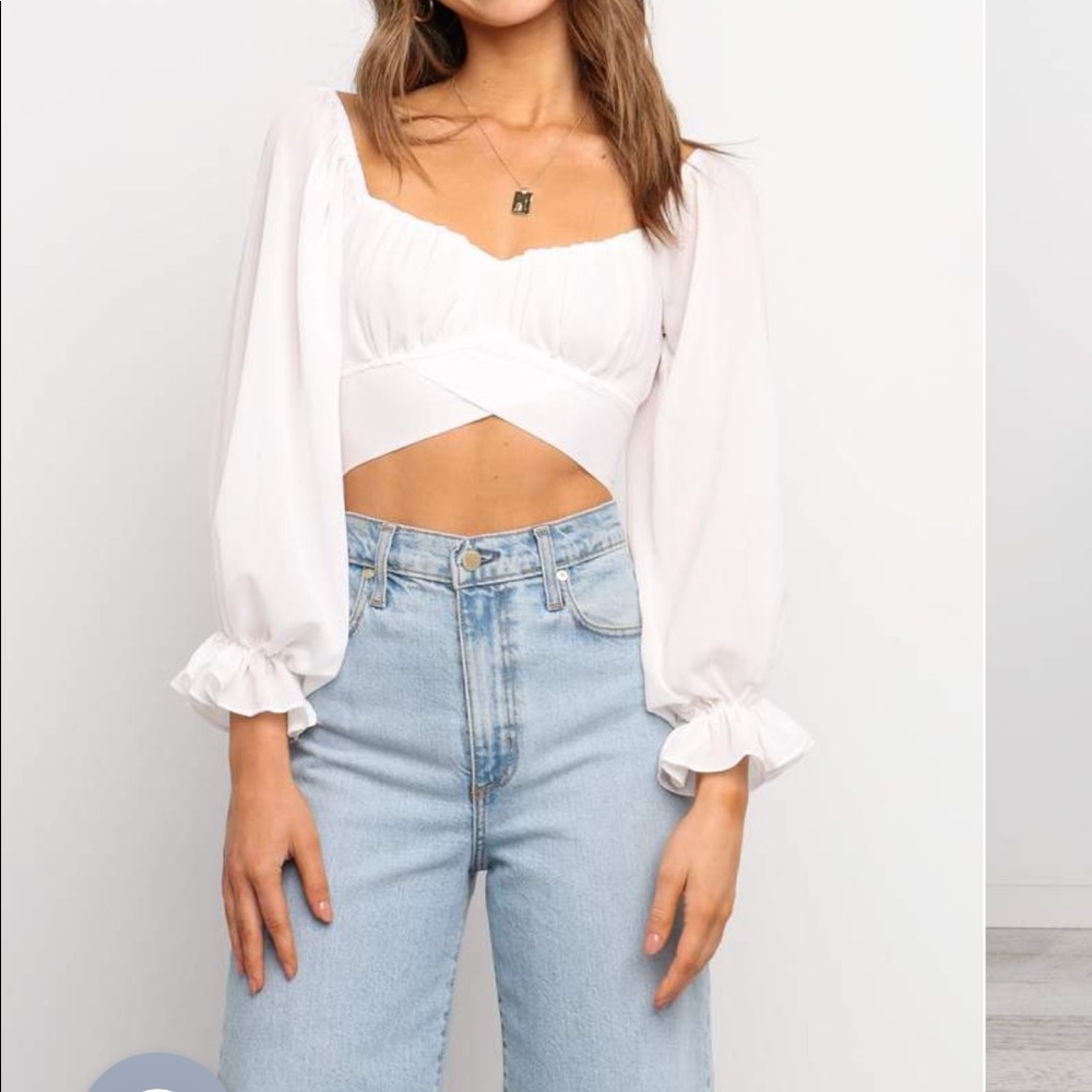 Petal & Pup brand crop top in FLORAL TURQUOISE